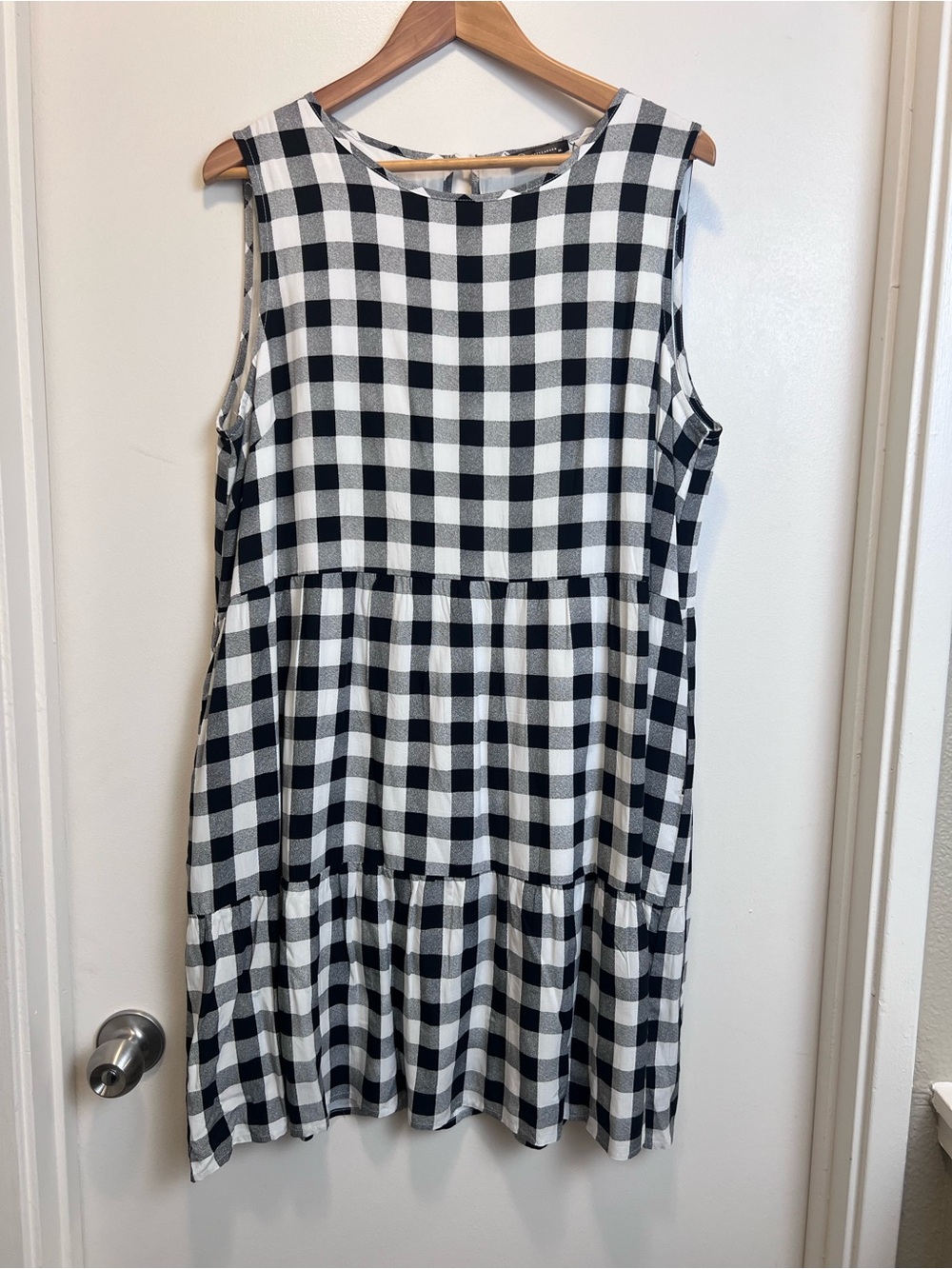 Buffalo Plaid Tiered Babydoll Dress XL Cottagecore  plus size summer